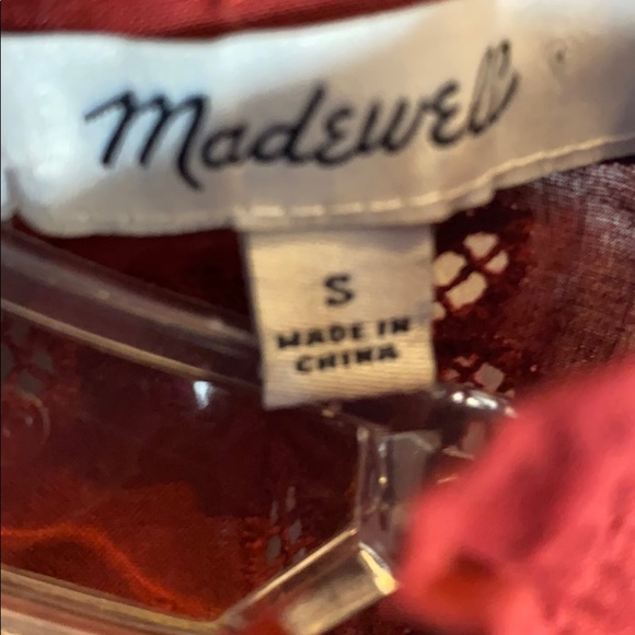 Madewell pierced eyelet ruffle blouse size Small - Picture 13 of 14